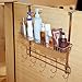 HOMFA Over The Door 5 Hook Organizer Rack With Shelf for Coats, Hats, Robes, Towels (Bronze Finish)