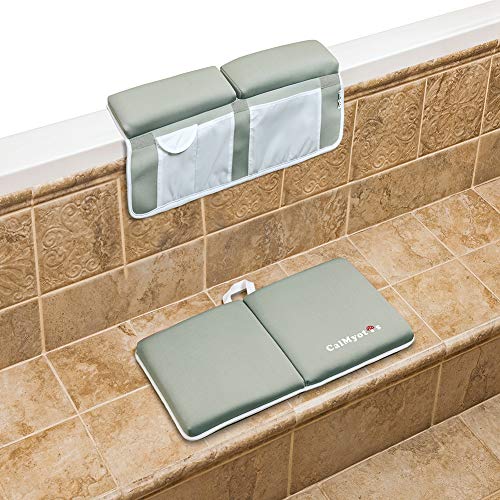 CalMyotis Bath Kneeler with Elbow Rest Pad Set - Waterproof, Anti-Slip Cushioning Baby Bathtub Kneeling Pad, Bath Kneeler Pad for Bathing Time, Machine Washable, Hangable, Shower Gift - Thumbnail 6