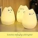 Excelvan Cute Cat Table Lamp Kitty Silicon Night Light LED with Sensitive Tap Control 7 Changing LED Romantic and Warm White Modes Kids Gift for Bedroom Bar Club Lounge