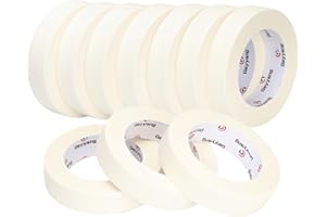 G GEYYANG GEYYANG Masking Tape Bulk 10 Pack,General Purpose Beige White Masking Tape for Arts,Crafts,Label,Home,Office,School Stationery,1 inch x 55 Yards,550 Total Yards