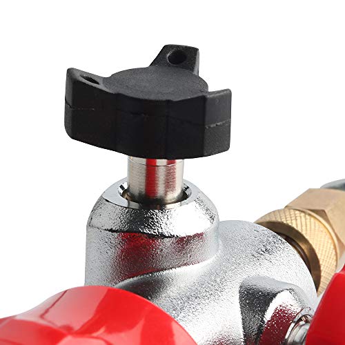 IORMAN 300bar / 4500psi PCP Paintball Fill Station, G 5/8 Male Thread, 8mm Quick Disconnet Adapter, DIN Type Valve Gauge & Hose Charging System (Red) - Thumbnail 6
