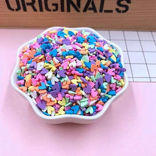 BLUESKYUP Figurines & Miniatures!! 50g/lot Cute Clay Sprinkles, Colorful Heart Five Star Bow Candy Sprinkles for Crafts Making, DIY 1 PCs