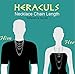 Heraculs Stainless Steel Necklace, 1MM Mens Womens Box Link Chain 16 Inch