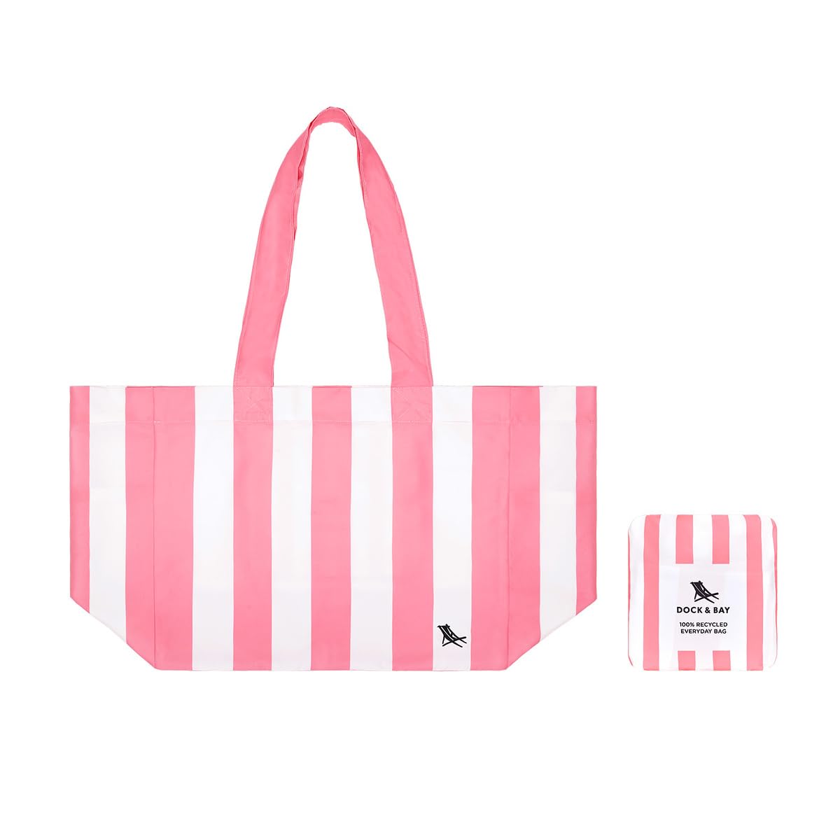 Dock & Bay Everyday Beach Tote Bag - Reusable Beach Handbag & Shopping Carrier - Cabana - Malibu Pink