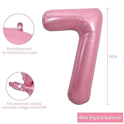 TONIFUL 40" Inch Light Pink Large Numbers Balloons