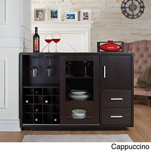 Julienne Modern Furniture of America Sliding Door Wine Bar Dining Server (Cappuccino)