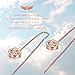ANGEL NINA Earrings for Women Rose Gold Plated Threader Earrings Sterling Silver Drop Dangle Earrings for Lady Cubic Zirconia Jewelry for Girls Birthday Gifts for Wife Valentines Day Present