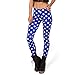 Ensasa Women's Fashion Digital Print Blue Stars Spandex Strenchy Leggings, Blue Large