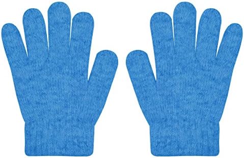 Kids Gloves Magic Knit Containing Cashmere Angora Gloves Solid Colors for Girls And Boys (sky blue)