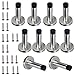 Sumnacon Stainless Steel Door Stopper with Sound Dampening Rubber Bumper - 10 pcs Wall Mount Door Stop, Contemporary Safety Door Holder with Hardware Screws, Brushed Finish, 3.5 Inch in Height