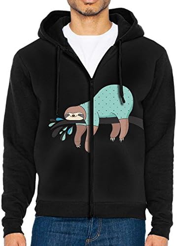 Cute Lovely Funny Lazy Sloth Zipper Hoodies Jacket Men's Sweatshirt Pullover