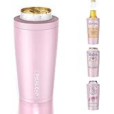 4 in 1 Insulated Slim Can Cooler for 12 OZ Cans and Beer Bottle - Keep 8 Hours Cold, Easy to Hold - Stainless Steel Can Holder, Double Walled Can Insulator for Hard Seltzer and More (Blush)