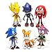 6 Pcs Sonic the Hedgehog Action Figures, Cake Toppers, 2.4