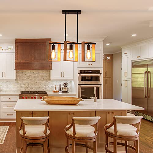 9MMML 3 Lights Kitchen Island Lighting, Black 3 Lights Dining Room