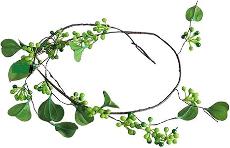 Amazon Urbanstyle アーバンスタイル インテリアグリーン サンキライ 山帰来 赤い実 リース 人工観葉植物 フェイクグリーン つる 造花 ハンギング 壁掛け 店舗装飾 緑 1 人工観葉植物 オンライン通販