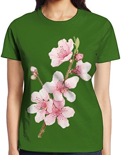 JiedaohO Ms. Special Flower Ink Pattern Simple Short-Sleeved T-Shirt