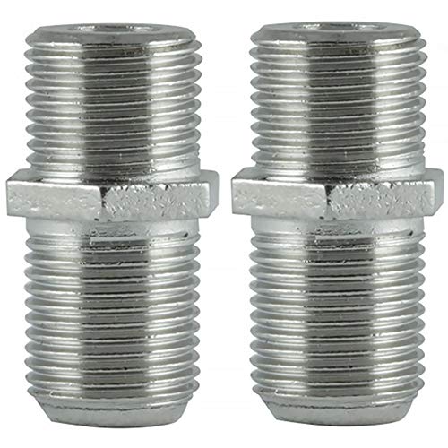 GE RG6 Coaxial Cable Extension Adapter, 4 Pack, Works on F-Type Cables, Length Extender, RG59, Compatible with All Brands of Coax Cables, Simple Setup, Nickel, 38721
