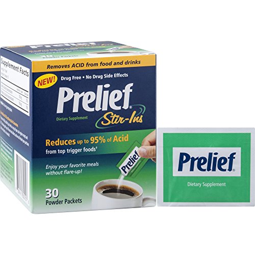 Prelief Acid Reducer Powder Stir-ins 30 Count Dietary Supplement to Reduce up to 95% of The Acid in High-Acid Food and Beverages