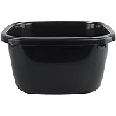 Doryh 18 Quart Plastic Dishpan, Wash Basin Tub for Sink, 1 Pack, Black