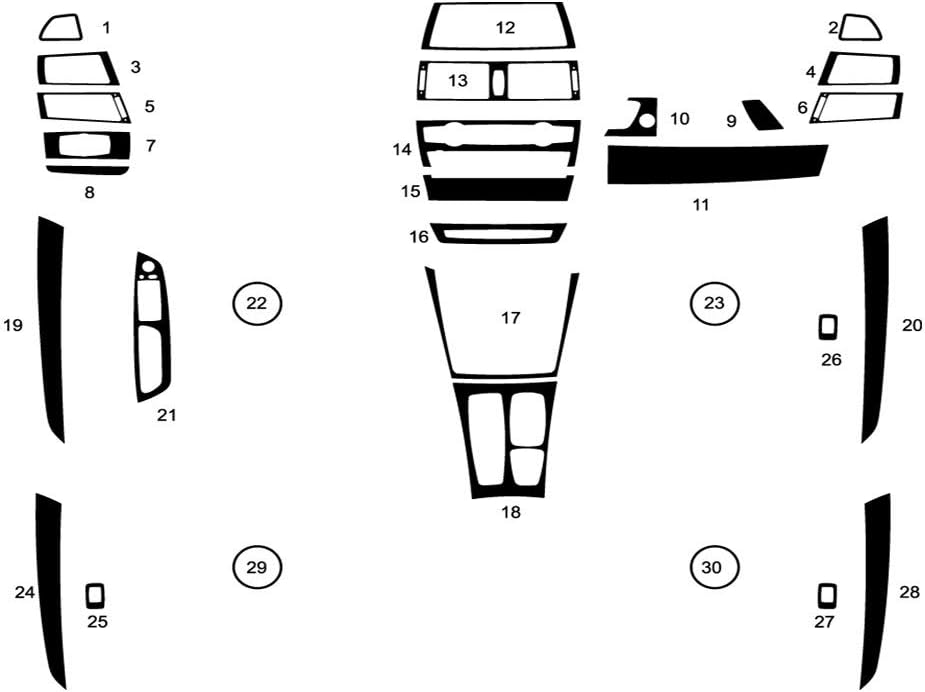 Rvinyl Rdash Dash Kit Decal Trim for BMW X5 2007-2013 - Wood Grain (Burlwood Dark)