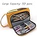 Longjet Large Capacity Pencil Case, Portable Zipper Closure Makeup Bag, Canvas Cell Phone Earphone Pouch (yellow)