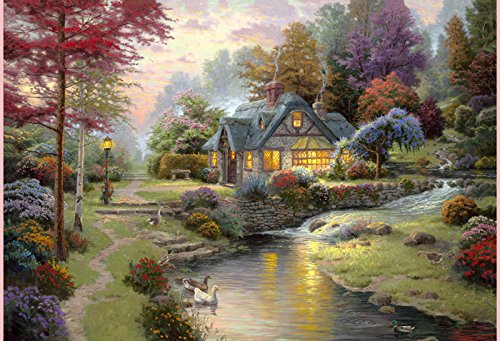 Van Eyck Small River Scenery Landscape Painting Prints on Canvas Wall Art Picture for Living Room Home Decorations(Inner Framed)-017