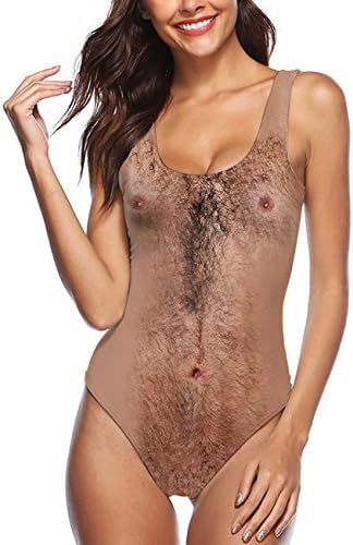 hairy chest print swimsuit
