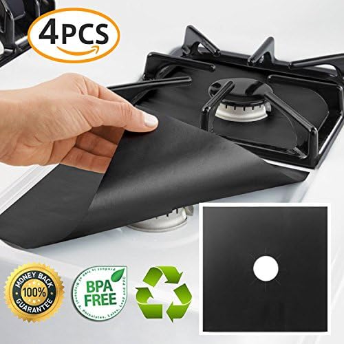 Stovetop Burner Protectors PTFE - 10.6x10.6" - Thicker Then Usual (0.2mm) - with Instruction - Durable - Nonstick - Cooktop Stove Protector
