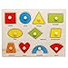 VolksRose 11 Pcs Wooden Matching Pegged Puzzles - Shape - Creative Wood Educational Shape and Color Puzzle - Perfect Christmas Gift for Your Kids