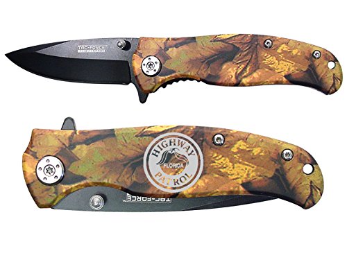 Police Florida FHP Patch engraved TAC-Force TF-420JC Jungle Camouflage Speedster Assisted Opening Folding Pocket Knife by NDZ Performance Police Florida FHP Patch engraved TAC-Force TF-420JC Jungle Camouflage Speedster Assisted Opening Folding Pocket Knife by NDZ Performance
