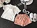 Girls Ruffle Flower T-shirt and Pink Pocket Shorts Clothing Set outfit Clothes (3-4Y)