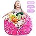 Stuffed Animal Storage Bean Bag Cover - Stuffed Toy Organizer and Storage Solution. Pink Color, Nice for Girls. 27 in, Little Princess