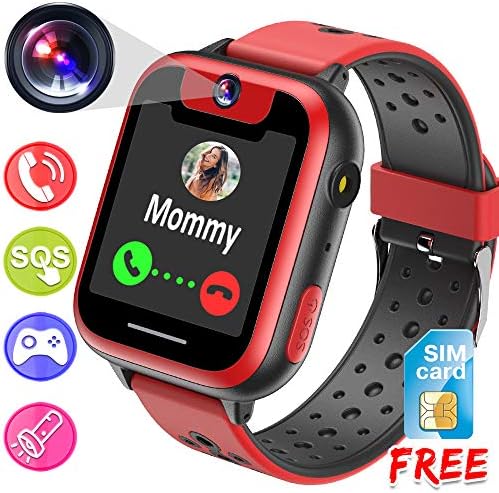 [Free Speedtalk Card] Kids Smart Watch Phone for 3-12 Years Old Girls Boys, Digital Game Watch 1.54'' HD Screen 2 Way Call Camera SOS Alarm Clock Flashlight Wrist Watch Back to School Suppliers Gifts