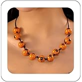 LKingel Halloween Necklaces for Women Cute Pumpkin Pendant Necklace Ghost Bat Choker Necklaces Goth Beaded Witch Necklace Halloween Prom Custom Jewelry Emo Accessories