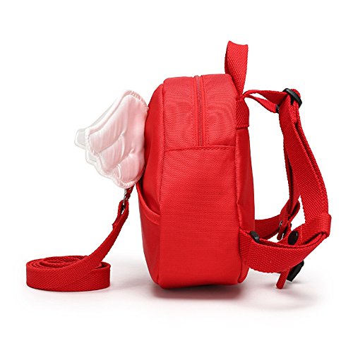 Anti Lost Backpack for kids, Haneye Walking Safety Belt Harness Toddler Reins Strap with Leash (Red) - Thumbnail 2