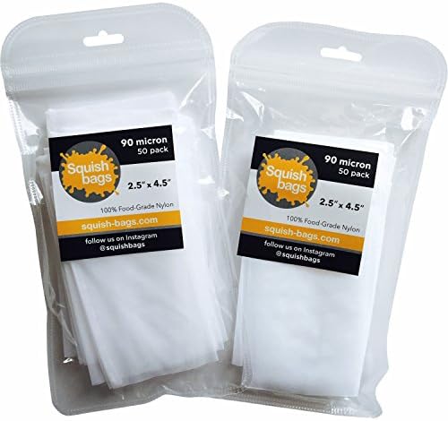Squish Bags - Rosin Press Bags (2.5" x 4.5") - 100 Pack (90 Micron)