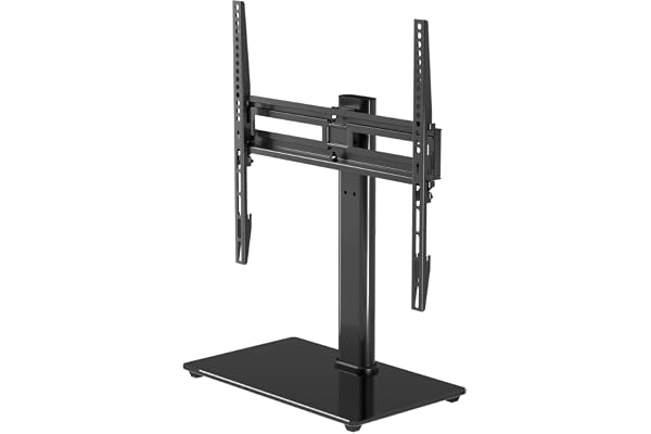 Suptek Universal Swivel Table Top TV Stand for 26-60 inch LED OLED Flat Curved Screens, Height Adjustable TV Mount Stand with