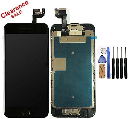 CELLPHONEAGE For iPhone 6S 4.7 Inch New LCD Touch Screen Replacement With Home Button and Camera With 3D Touch Black Full Set Digitizer Glass Disply Assembly Replacement + Free Repair Tool Kits