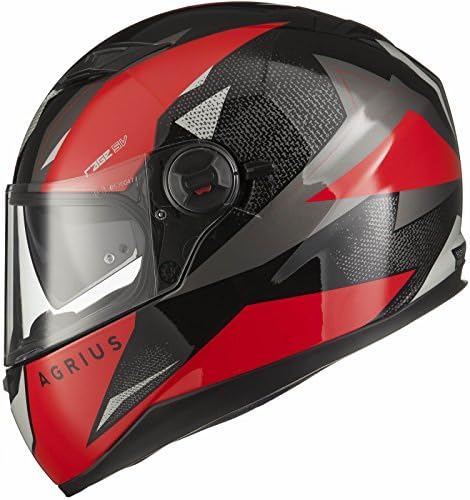 Agrius Rage SV Fusion Motorcycle Helmet L Gloss Black/Red