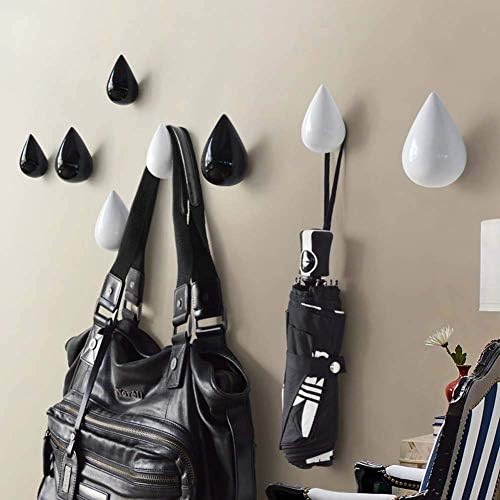 Youkap 2pcs Modern Decor Coat Robe Hooks Water Drop Shaped Wooden Decorative Wall Mounted Bathroom Living Room Coat Hooks Hat Hangers Artistic Clothes Hook