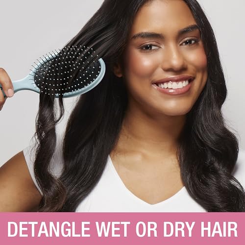 Conair Detangling Hair Brush Set 3 Pack, For Wet, Dry and All Hair Types, Detangling Brushes for Women, stocking stuffers, gifts for her - Glitter Silver, Blue, Pink