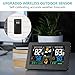 Houzetek Indoor Outdoor Weather Station, Digital Color Forecast Station with Sensor, Home Alarm Clock with Temperature Alerts, Charging USB Port, Moon Phase