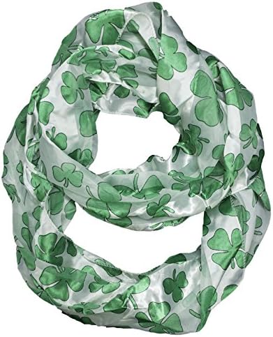 Infinitely Irish Shamrock Loop Infinity Scarf (White)