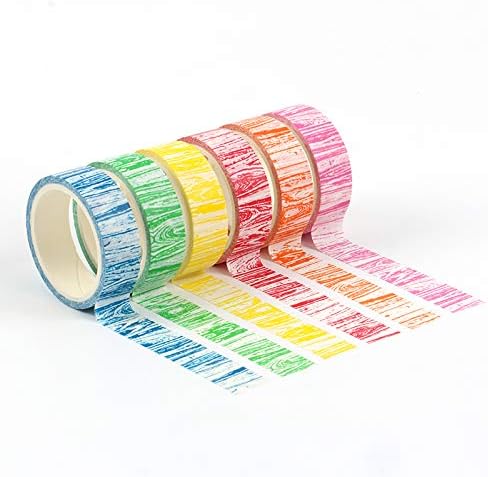 Colourful Set of 6 Crayon Themed Washi Masking Craft Tapes