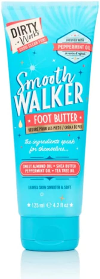 Dirty Works Smooth Walker Foot Butter 125ml Vegan Peppermint Tea Tree Dry