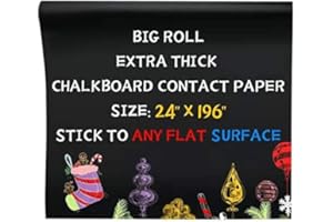 Oxdigi Black Chalkboard Contact Paper/24 x 196 inches/Large Chalk Board Roll Peel & Stick/Self Adhesive Wallpaper Blackboard Wall Decal Sticker Removable/Kids’ Black Chalkboard/extra thick 0.3mm / CPP