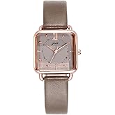 TOOCAT Women Wrist Watch - Ultra-Thin Elegant Simple Square Large Dial Women's Belt Quartz Waterproof Watch 30M Waterproof Analog Watches for Students Ladies