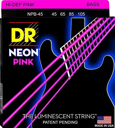 NPB-45 Coated Nickel Hi-Def Pink Bass Guitar Strings, Medium