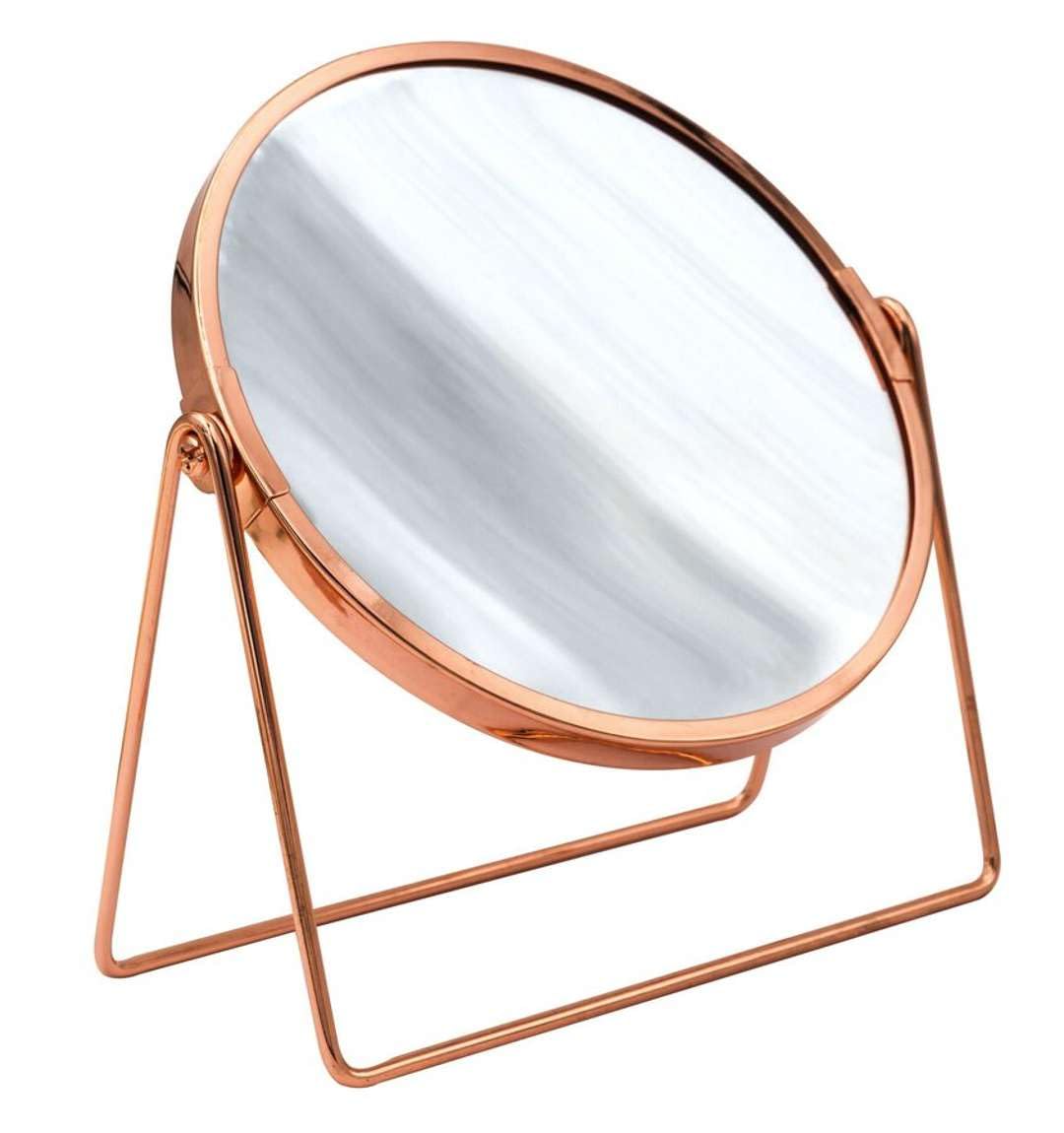 RIDDER Makeup Mirror Cosmetic Mirror Summer Copper/Rose Gold with 5x Magnification Handy Modern