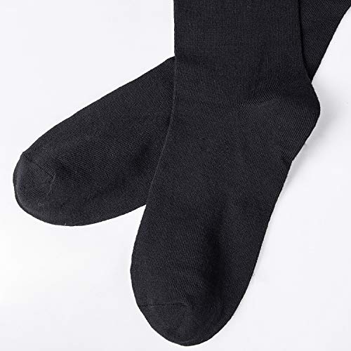 Senker Fashion Knee High Socks for Women, Cotton White Long Tube Sock Black Stockings Striped for Boot Outdoor Sport